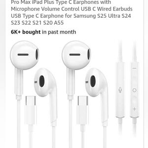 Apple USB Type C Earphones with Microphone - White